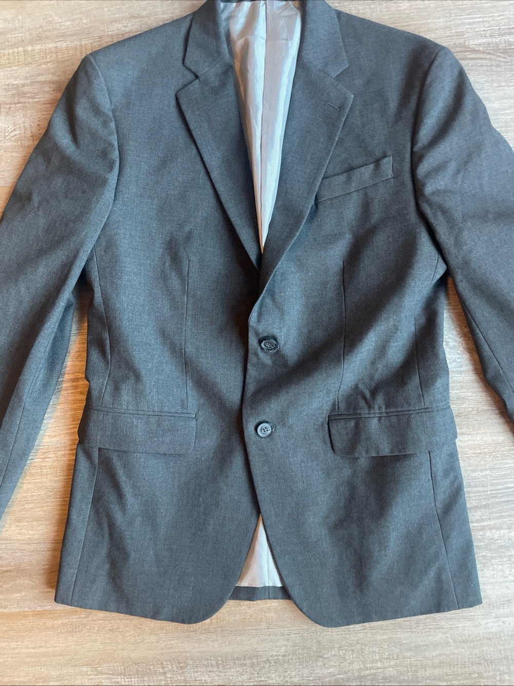 J Ferrar Blazer Mens 38R Slim Fit 2-Button Suit Jacket Coat Business Dark Gray